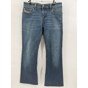 Diesel Zathan Y2K Bootcut Jeans Mens 34 Medium Wash Made in Italy Button Fly